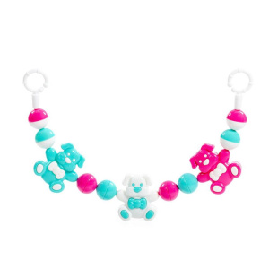 Погремушка-подвеска ПОЛЕСЬЕ Любимые собачки (54 см) белый/бирюз/розовый