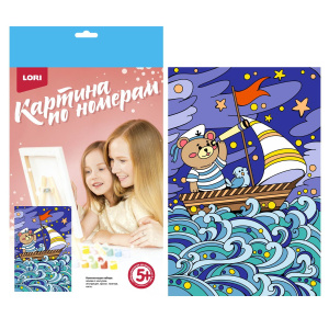 Набор для творчества LORI Картина по номерам для малышей ВОЛШЕБНЫЕ ИСТОРИИ Ночное море