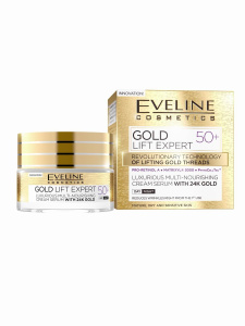 EVELINE Gold Lift Expert Крем-Сыворотка мутипитат.с 24К зол.50+ 50мл