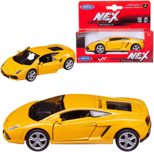 Машинка Welly 1:38 с пружинным механизмом,LAMBORGHINI GALLARDO LP560-4 желтая