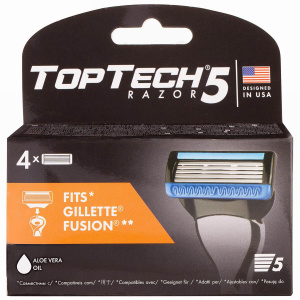 TopTech Razor 5 Сменные кассеты мужские, 4шт (Совместимы с Gillette Fusion*)