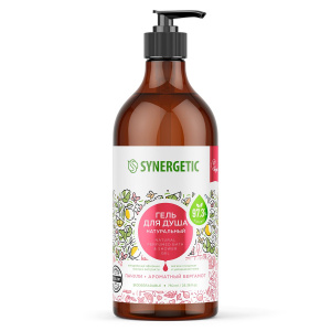SYNERGETIC Натуральный гель для душа "Пачули и ароматный бергамот", биоразлагаемый, 750мл