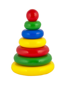 Пирамидка Малышок - 6 колец шар из выдувной пластмассы