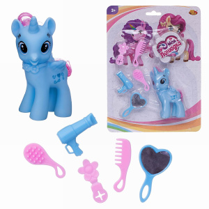 Игровой набор Abtoys Моя лошадка Пони единорог голубая с игровыми предметамиСИМВОЛ ГОДА 2026