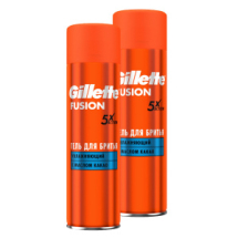 Gillette FUSION Гель для бритья Увлажняющий (с маслом какао) 200мл 2шт.