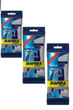 Бритвенный станок Rapira Sprint одноразовый 2 лезвия, 3 упаковки по 5 станков