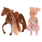 Кукла Defa Sairy Малышка-наездница в наборе с лошадкой и шлемом, 2 вида, 11 см