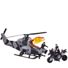 Игровой набор Abtoys Боевая сила Военная техника: вертолет, мотоцикл, 2 фигурки солдат