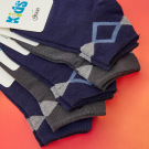 Набор детских носков для мальчика 5 пары с рисунком размер 14-16 серый/синий
