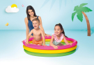 Бассейн надувной детский INTEX "Sunset Glow Pool" (Радужный), 114x25 см, от 2х лет, с надувным дном