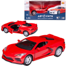 Машинка металлическая Abtoys АвтоСити 1:36 "Спортивная-2", инерционная с открывающими передними дверцами , красная, свет, звук