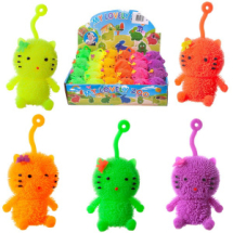 Игрушка-антистресс Junfa Мялка Кошка, световые эффекты, в дисплее 24 шт.