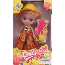 Кукла ABtoys Цветочная фантазия в медно-золотом платье и желтой шляпке 16,5 см с игровыми предметами