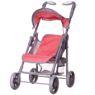 Коляска для куклы ABtoys прогулочная с корзиной, персиковая, 46х35х65 см.