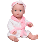 Игровой набор Junfa Пупс-кукла 40 см в банном халатике и игровые предметы