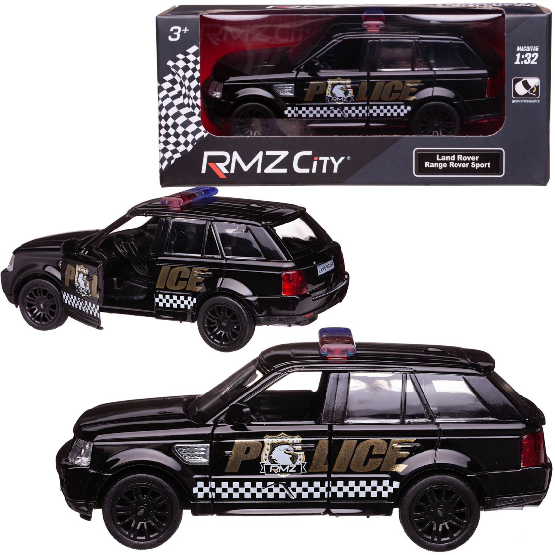 Машинка металлическая Uni-Fortune RMZ City 1:36 Land Rover Range Rover Sport, полицейская машина, инерционная