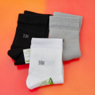 Набор детских носков для мальчика 3 пары из бамбука в классическом стиле с мелким рисунком размер 14-16 белый/черный/серый