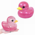 Игрушка для ванной ABtoys Уточка большая блестящая 18х14х13см, в сетке, розовая