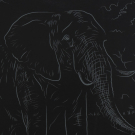 Набор для творчества LORI Гравюра Животные Африки Большой слон (серебро) 18*24см