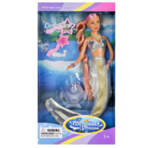 Кукла Defa Lucy Принцесса-русалочка с волшебной прядью волос (серебристый костюм), 29 см