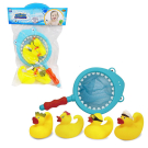 Набор игрушек для ванной ABtoys Веселое купание Уточки для ванны, 4шт и сачок-акула