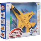 Самолет Abtoys Истребитель с двухканальным пультом управления, со световыми эффектами, желтый, 24х17,5х9см