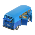 Машинка металлическая Uni-Fortune RMZ City серия 1:32 Автобус инерционный Volkswagen Samba bus Transporter, цвет матовый голубой с синим, двери открываются