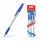 Ручка шариковая ErichKrause R-301 Classic Stick&Grip 1.0, цвет чернил синий (в пакете по 3 шт.)