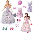 Кукла Junfa Atinil (Атинил) Гардероб модницы Весеннее настроение (в длинном платье) в наборе с доп.платьем и аксессуарами 28см