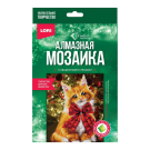 Набор для творчества LORI Алмазная мозаика детская новогодняя Кот с бантом (неполное заполнение) 15*20
