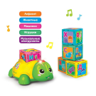 Развивающая игрушка Азбукварик Говорящие кубики Азбука с Черепашкой 5 кубиков, зеленый
