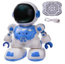Робот на радиоуправлении JUNFA Астронавт с пультом управления, световые и звуковые эффекты, синий