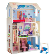 Кукольный домик PAREMO "Грация" деревянный, с мебелью 16 предметов в наборе и с качелями для кукол 78*42*119см