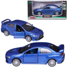 Машинка металлическая MSZ серия 1:43 Mitsubishi Lancer evolution, цвет синий, инерционный механизм, двери открываются