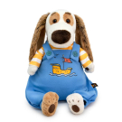 Мягкая игрушка BUDI BASA Собака Бартоломей в комбинезоне с корабликом 27 см