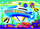 Набор для творчества LORI Картина по номерам для малышей ТРАНСПОРТ Подводная лодка