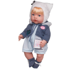 Пупс-кукла "Baby Ardana", в комбинезоне и синей курточке, в наборе с аксессуарами, в коробке, 40см