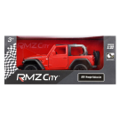 Машина металлическая RMZ City серия 1:32 Jeep Rubicon 2021 открытый верх, инерционный механизм, красный матовый цвет, двери открываются.