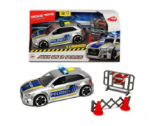 Полицейская машинка DICKIE Audi RS3 с аксессуарами светом и звуком фрикционная 15 см