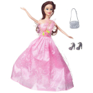 Кукла Junfa Atinil (Атинил) Мой первый бал (в длинном розовом платье) в наборе c сумочкой и туфельками, 28см