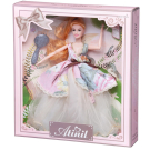Кукла Junfa Atinil (Атинил) Весенняя свежесть в длинном платье (розовый с цветами верх и белоснежный воздушных низ) с расческой, 28см