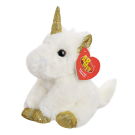 Мягкая игрушка ABtoys Единорог белый с золотом 15 см СИМВОЛ ГОДА 2026