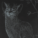 Набор для творчества LORI Гравюра большая с эффектом золота Абиссинская кошка