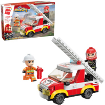 Конструктор Qman серия MineCity Пожарная машина 101 деталь Конструктор Qman серия MineCity Пожарная машина 101 деталь