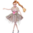 Кукла Junfa Atinil (Атинил) Цветочная гармония (в бледно-розовом платье) в наборе с аксессуарами, 28см, блондинка