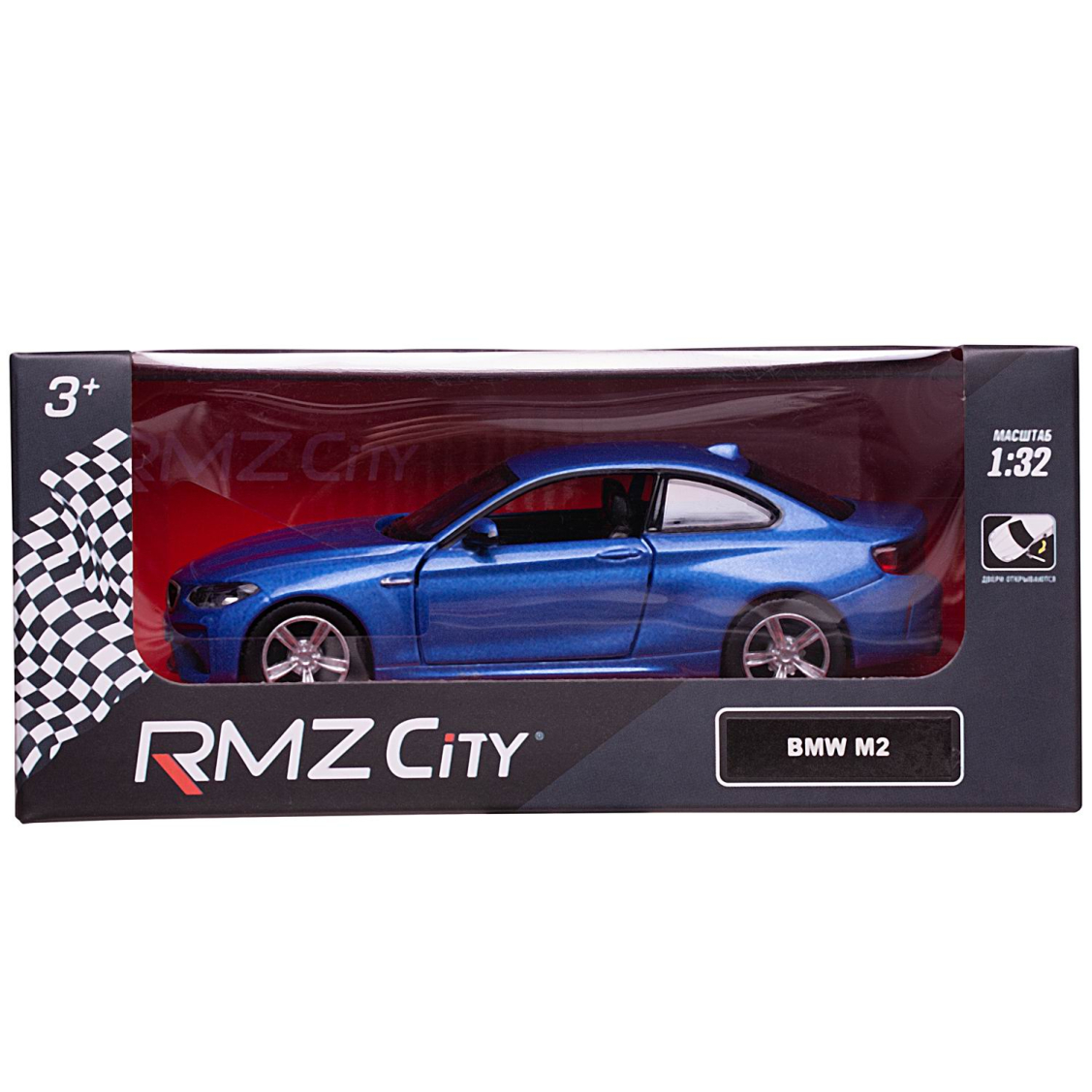 Машинка металлическая Uni-Fortune RMZ City 1:36 BMW M2 COUPE with Strip инерционная, 2 цвета (синий), 11,80х4,90х3,73 см