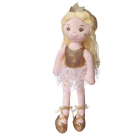 Кукла ABtoys Мягкое сердце, мягконабивная Принцесса в золотом платье и короной, 38 см