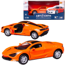 Машинка металлическая Abtoys АвтоСити 1:36 Спортивная инерционная с открывающими передними дверцами оранжевая свет звук
