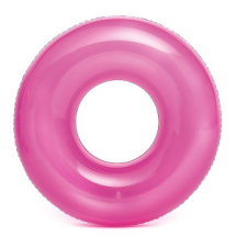 Круг надувной INTEX Transparent Tubes Прозрачный розовый от 8 лет 76 см
