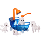 Набор для творчества Junfa Фигурки для раскраски. Волшебные животные в ванне с душем (4 фигурки для раскраски, 6 фломастеров, щетка, раскраска)